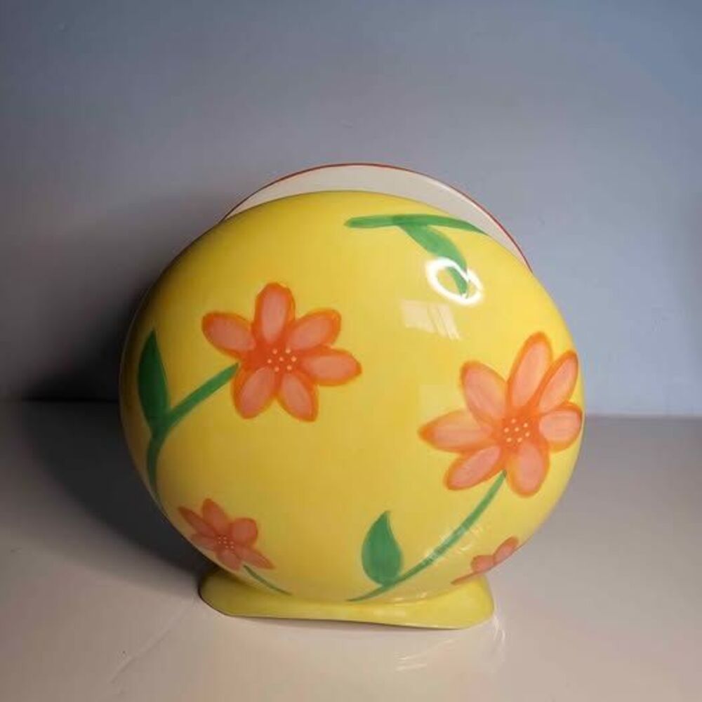 Darling 2004 Avon Luau Flowers Ceramic Floral Napkin Holder